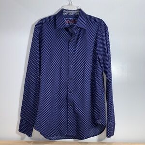 Robert Graham Button Down Long Sleeve Shirt Large Blue